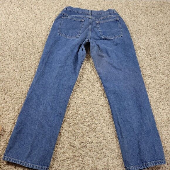 LL Bean Jeans Womens 12 Regular Blue Denim Original Fit Straight Dark Wash - Picture 6 of 8